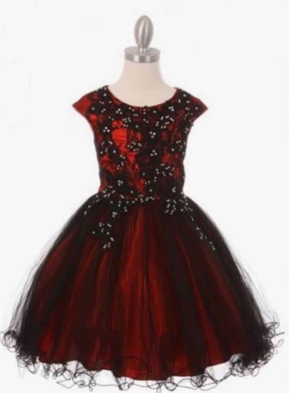 Formal red and black sparkly girls dress size 7